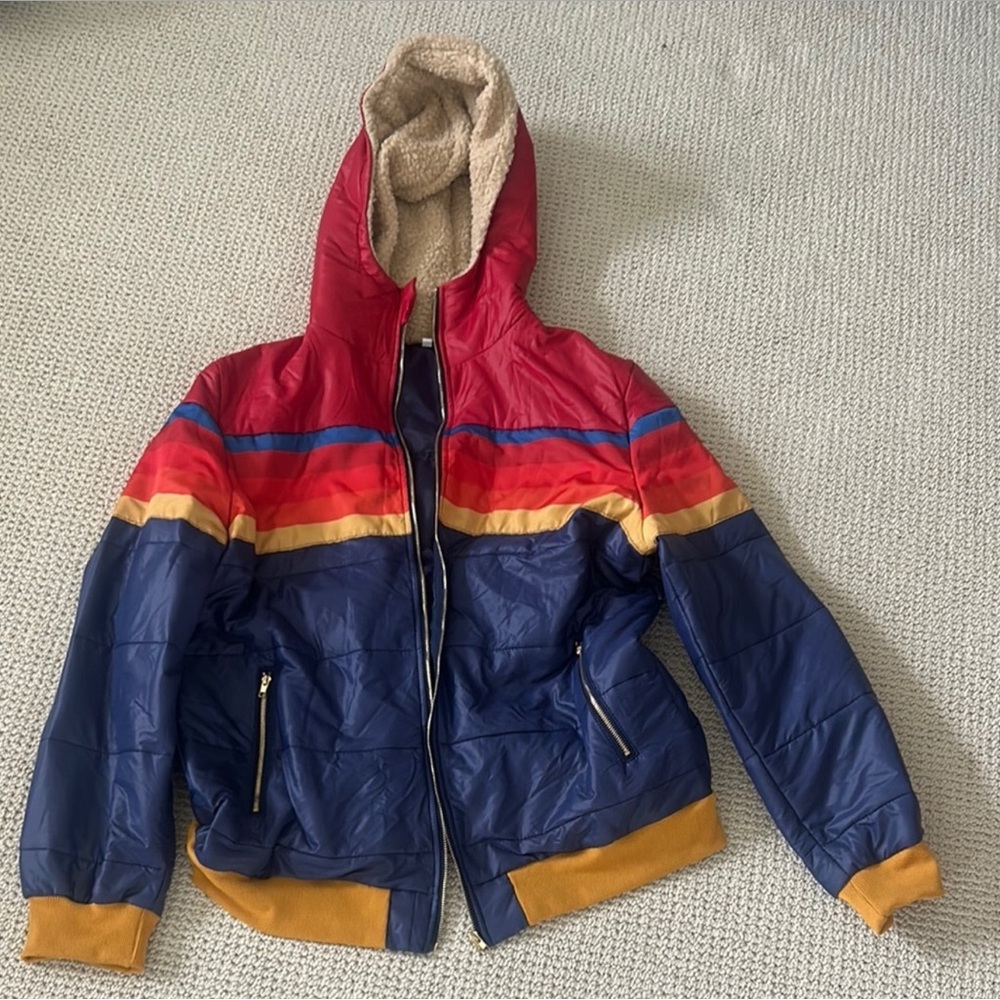 Aviator nation look alike —Colorful Hooded coat Jacket with Stripes